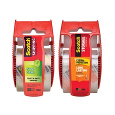 3M Scotch儲存用優質包裝膠帶 48mm*20m+低噪音優質包裝膠帶 48mm*20m, 混色, 1套