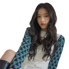 女士接髮髮片假髮 層次沙感燙, 深黑色, 1個