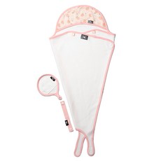 FrienDaddy 竹纖維多功能浴巾+手巾+腰部彈力帶, 粉色桃子款, 1組