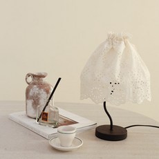 MAISONTEXTILE Pong Pong 純棉蕾絲多用途室內裝飾立燈燈罩, 1個, 自然色
