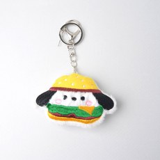 몽몽 프렌즈 키링, 햄버거, 1개, 8cm