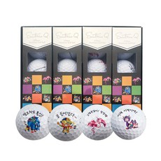 Saintnine Mental Mate 應援高爾夫球 4款 x 3入組, 白色, 1套