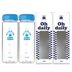 오데일리 트라이탄 보온보냉 물병, 블루, 500ml, 2개