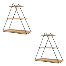 三角形3層壁掛式置物架 YT_RA1338 2個, 混色, 3段