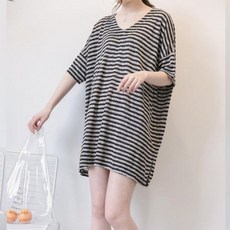 孕婦哺乳短袖舒適T恤連身裙睡衣