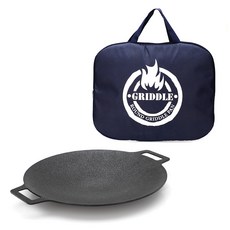 VISION ART IH瓦斯爐通用雙耳圓形不沾煎烤盤+專用手提收納包, 29cm, 1個