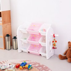 미루 초이스 3단 와이드 캡형 정리함, 핑크, 1개