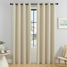 韓國 GNY Simple Room 素色雙面生活遮光窗簾 2入, 米色