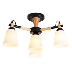 Honey Comb 北歐風原木半吸頂三燈(KC2256-125) 營造溫馨居家氛圍, 1入