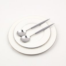 Bogen 蒙布朗可愛餐具晚餐匙, 灰色, 2個