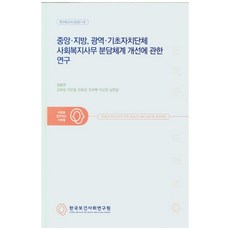 關於改善中央地方. 廣域. 基礎自治團體社會福利事務分擔體系之研究, 鄭洪原, 金會成, 李恩率, 閔孝相, 趙寶培, 李信貞, 南燦燮, 韓國保健社會研究院