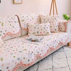 I Love Home 粉彩蕾絲沙發套, 粉紅色