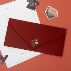 좋은기븐 프리미엄 용돈봉투 화담동백 10p 스티커 12p, 자홍색, 1개