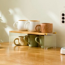 多用途壓克力展示架收納層架, 1層, 木質