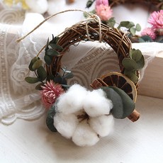 小巧永生花花圈, 棉花和蠟菊小花圈, 1個
