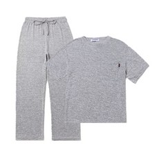 턴키 빅사이즈 보카시 스판 반팔 + 밴딩 긴바지 홈웨어 상하의 세트 SP-4190