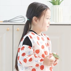 BEBE CHOUETTE 兒童圖案無袖連身美術圍裙 + 袖套組