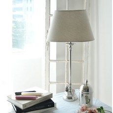 CoTe TaBLe Ma Chance桌燈 + 燈罩套組 HB18204, 銀色(燈架), 米灰色(燈罩)