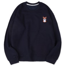 VENHIT Milky小狗刺繡寬鬆柔軟刷毛大學T