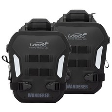 LOBOO Wanderer 摩托車氣墊緩衝引擎保桿用 防水側邊保護包 BHGB05T 2入, 黑色