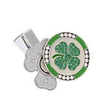 KOVISS 奢華夾式高爾夫球標記座 BM526, 四葉草