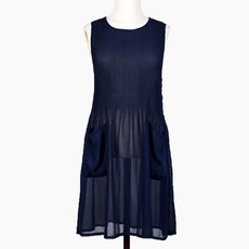 SpeedGown 夏季百褶連身裙褶皺圍裙, 1個, 海軍藍