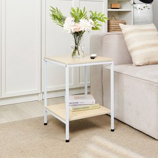 식스포인츠 스타빌 철제 2단 협탁 테이블, 화이트, 1개
