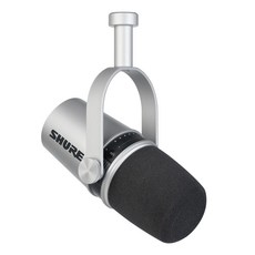 SHURE 舒爾 MV7 Podcast XLR USB 混合雙動圈麥克風 銀色, 單品