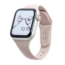 Nuart Apple Watch 兼容雙扣纖薄矽膠錶帶, Ash Pink, 1條