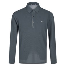 Leewonjae 男士彈性翻領高爾夫長袖T恤 NB-5145