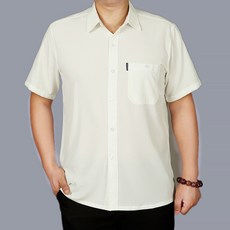 男款 Market A 素色夏季短袖襯衫