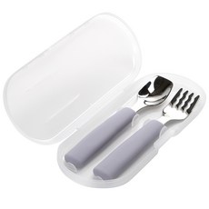 Dailylike BonBon矽膠湯匙叉子組, 湯匙+叉子+收納盒, 04 薰衣草紫, 1組