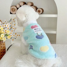 PASTEL PET 寵物愛心超細纖維T恤, 1個, 藍色