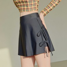 VikiniVender 女款蝴蝶結開衩內搭短褲罩裙