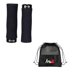 GUB Naya Style 自行車車把把手 2p + 獨家袋套組 CYYP-62-1PU, 黑色（手柄）, 1套