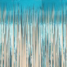 正月市集 派對窗簾2 x 1 m, 2個, 天藍色