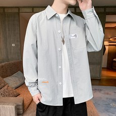 男士 I Love Home 點綴字母線條襯衫