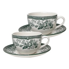 Claytan 黛安娜玫瑰咖啡杯雙人組, 1套, 綠色