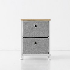 마켓비 NOVEN 패브릭 미니서랍장 2단 300400 B형, 라이트그레이