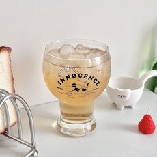 Daparang Innocence 狗狗素描玻璃杯 啤酒杯 碳酸飲料 冰飲杯 450ml HJ0425, 透明, 1個