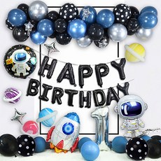 迷你蒂內 生日派對 公主 英雄 氣球 9種 派對裝飾, 太空船, 1套