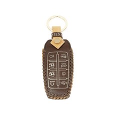 오시에나 차 키케이스 스마트 가죽 피렌체 키홀더, 체스트넛브라운, 현대J타입(8버튼)