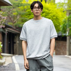 파이브엑스라지 남성용 통기성 오버핏 특양면 PK라운드 반팔티