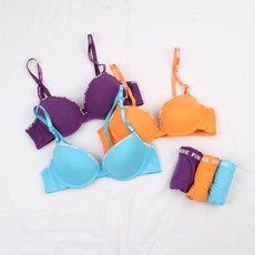 winkpink 簡約基本款鋼圈文字印花內衣內褲 3套組