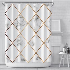 北歐大理石紋浴室浴簾 款式3, 1個
