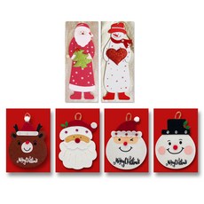 不織布聖誕造型卡片 B20-19 4入+木質聖誕造型掛牌 2入, 混色, 1組