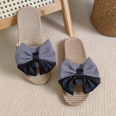 홈플로우 빅리본 포인트 가벼운 실내화, 블랙, 1개