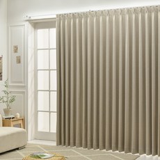 ARACNE Evan 蝴蝶摺 雙面 遮光窗簾 2入, 米色