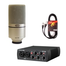 MXL 麥克風+PRESONUS AUDIOBOX 25週年黑色版聲卡+EWI 3m線家用錄音套組, MXL990（麥克風）、USB96（聲卡）