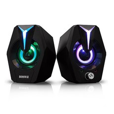 BOSSWIZ 聲道優質 USB PC 揚聲器, 黑色的, BOS-G102U